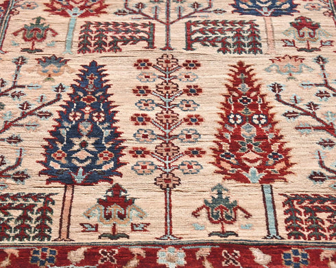 16 Ft Light Brown Aryana Afghan Hand Knotted Veg Dye Wool Runner Rug